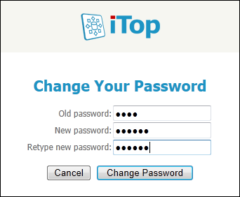 Change Password dialog Change Password dialog