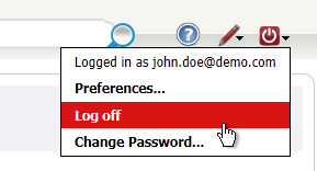 Log-off menu item Log-off menu item