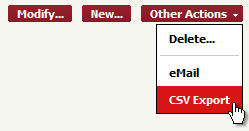 the "CSV Export" Action the "CSV Export" Action