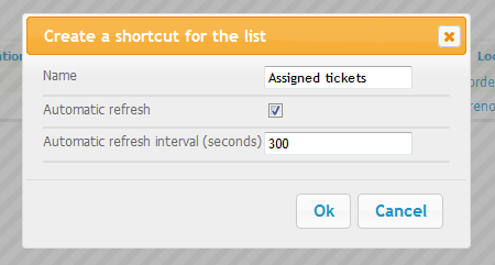 New Shortcut Dialog