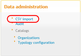 CSV Import Menu Item CSV Import Menu Item