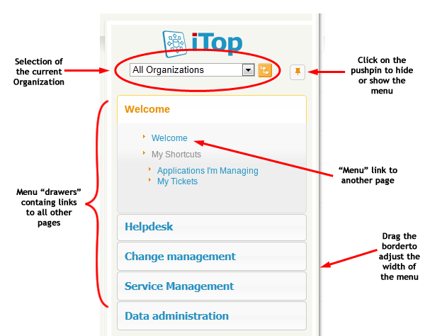 iTop Explorer Menu