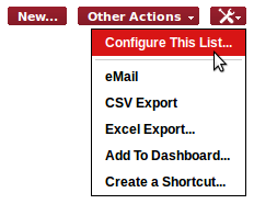 Toolkit operation: Configure This list Toolkit operation: Configure This list