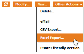 the "Excel Export" Action the "Excel Export" Action