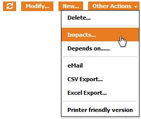 "Impacts..." popup menu action "Impacts..." popup menu action