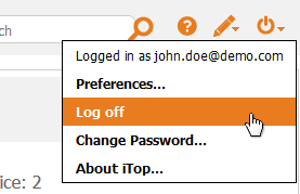 Log-off menu item Log-off menu item