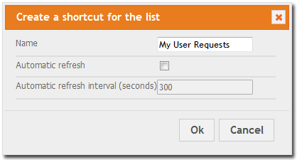 New Shortcut Dialog