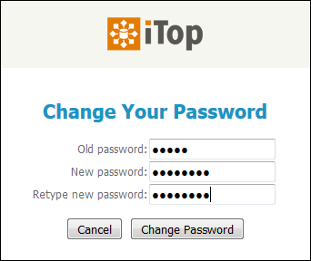 Change Password dialog Change Password dialog