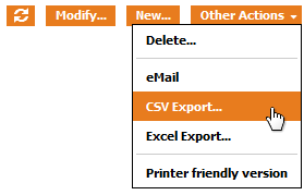 the "CSV Export" Action