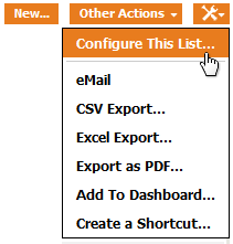 Toolkit operation: Configure This list