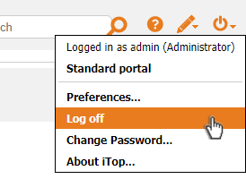 Log-off menu item Log-off menu item