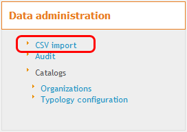 CSV Import Menu Item