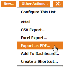 "Export as PDF..." menu "Export as PDF..." menu