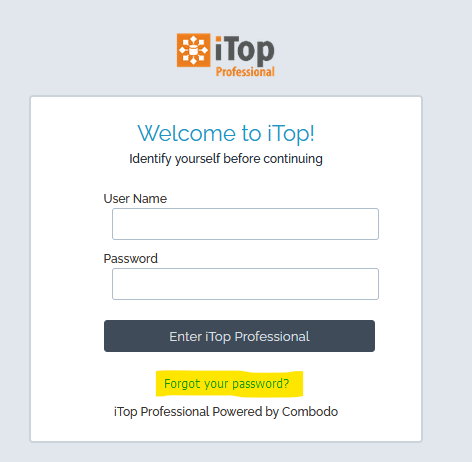 Login page