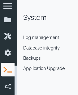 Backup menu