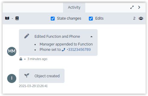  Data Synchronization object history 