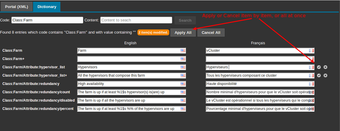 Dictionary Edition Modify