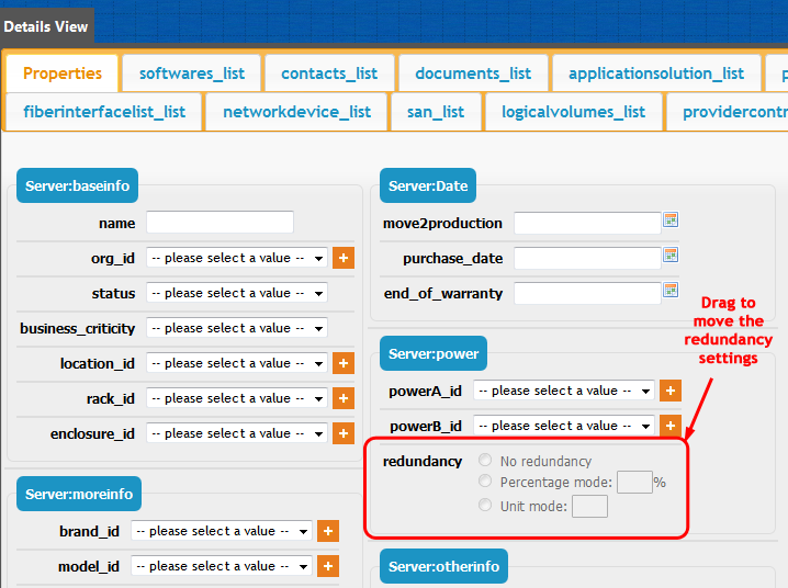  Server Presentation with redundancy settings 