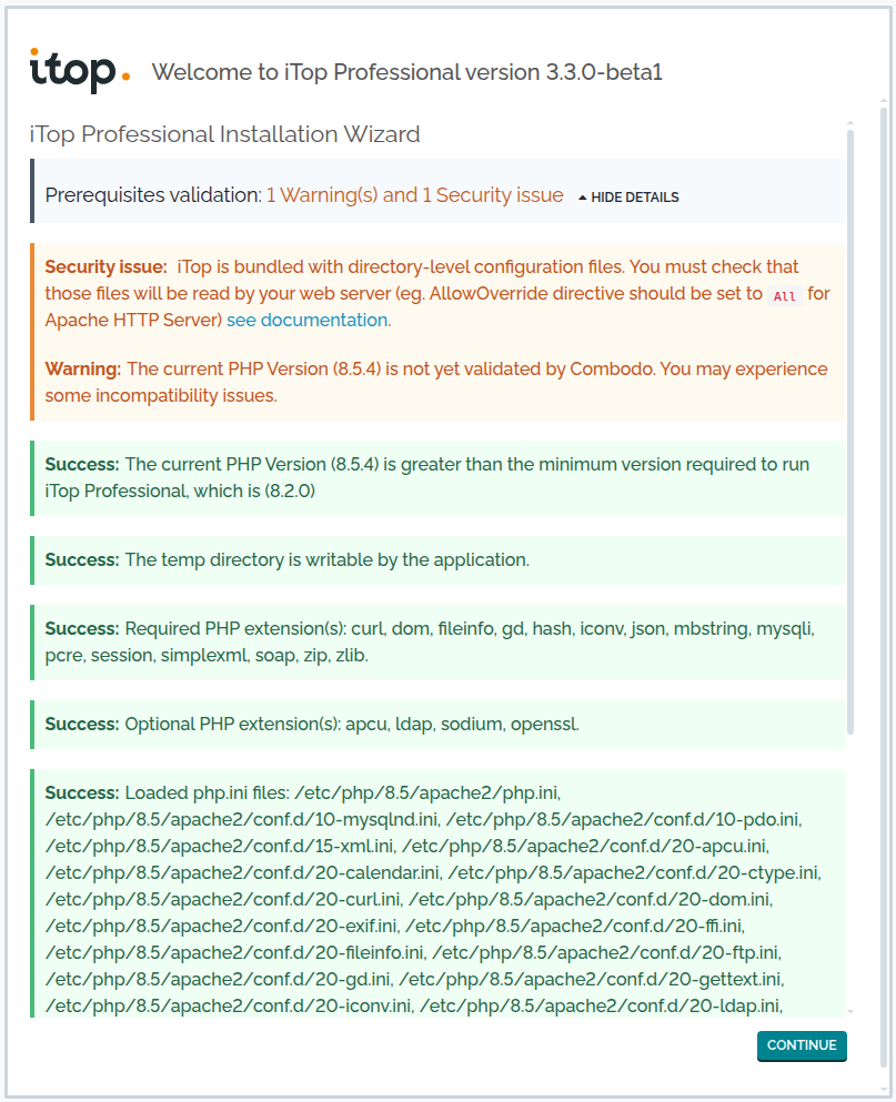 Step 2: Configuration check with errors