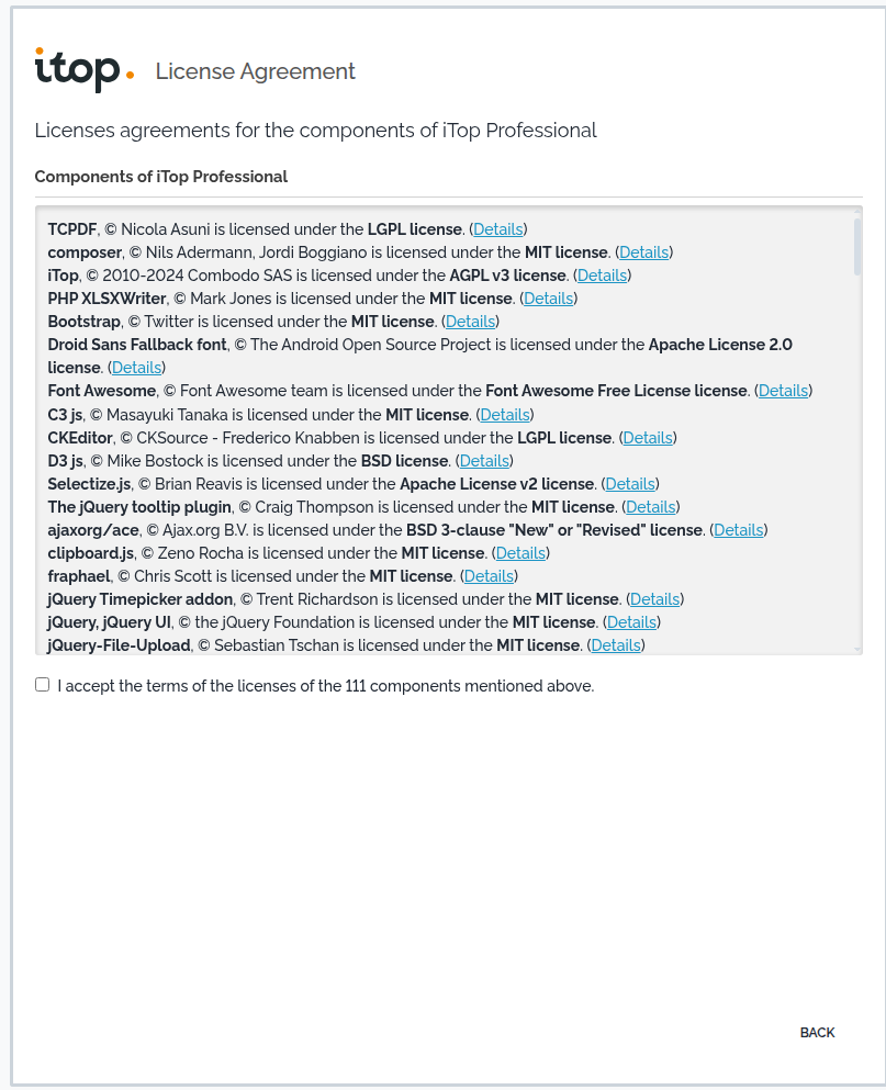 Step 3: License agreement