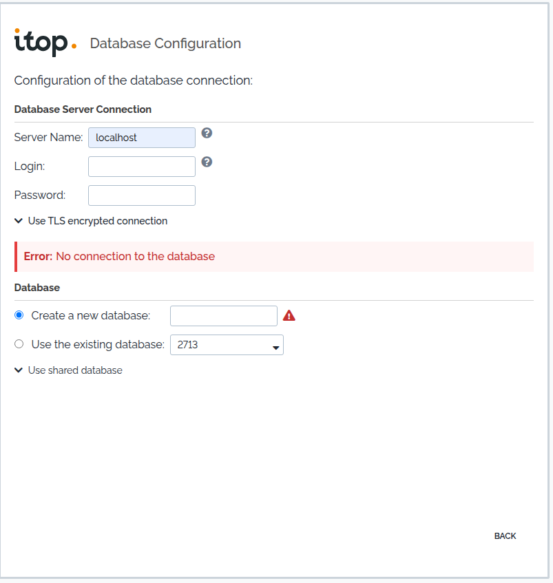 Step 4: Database info