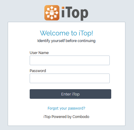 iTop Login Form iTop Login Form