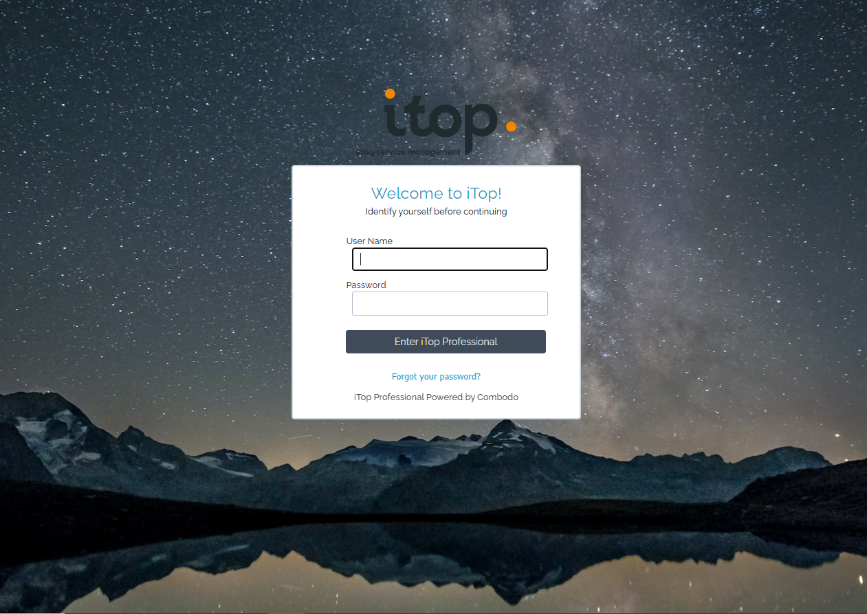 Login page