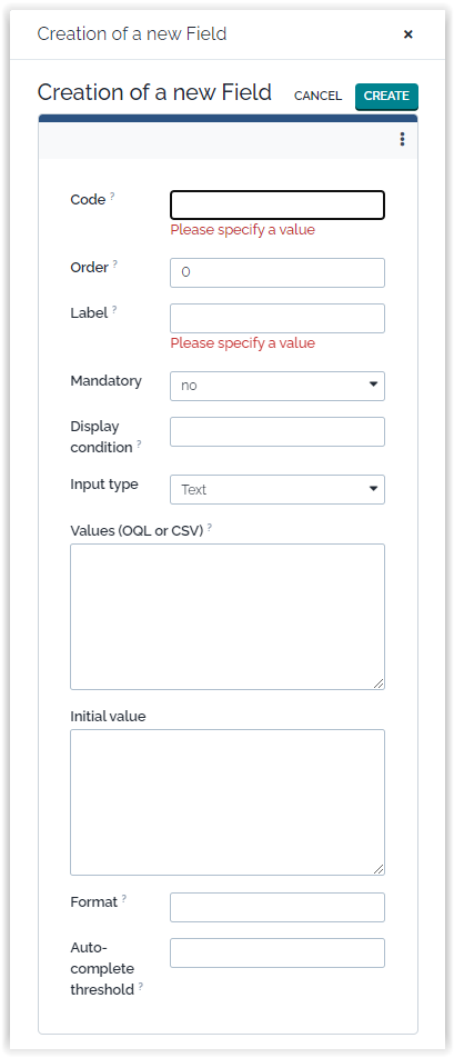 Request Customization Form