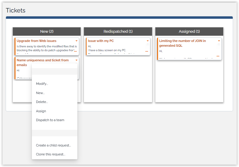  Kanban dashlet actions