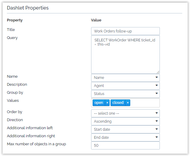  Kanban Dashlet configuration