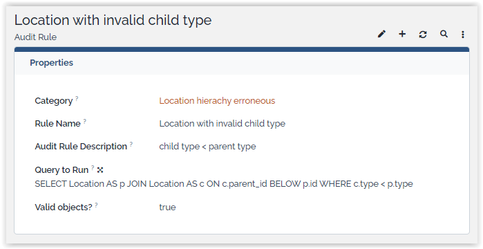 Location Hierarchy Audit rule Location Hierarchy Audit rule