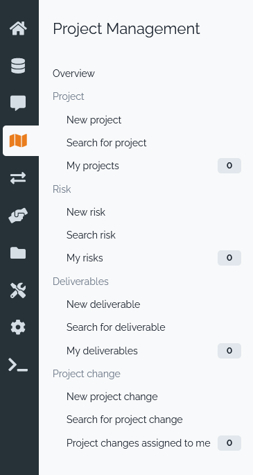 Project Management Menu Project Management Menu