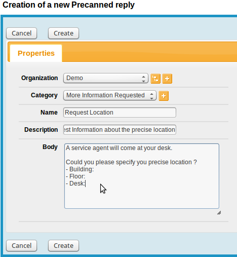 New Precanned Reply New Precanned Reply