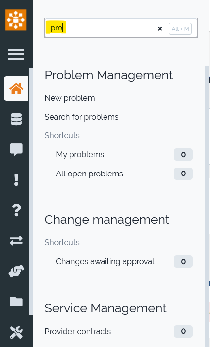 Search in Menus Search in Menus