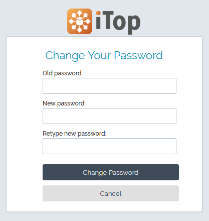 Change Password dialog Change Password dialog