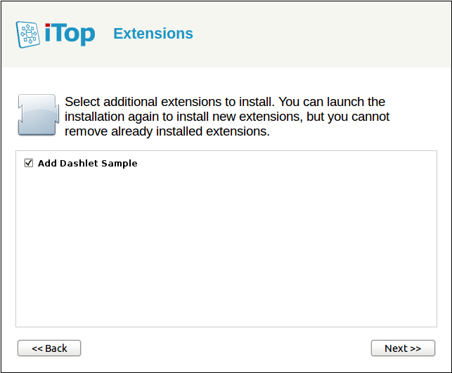 Select the new extension Select the new extension