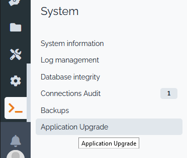 Menu Application upgrade Menu Application upgrade