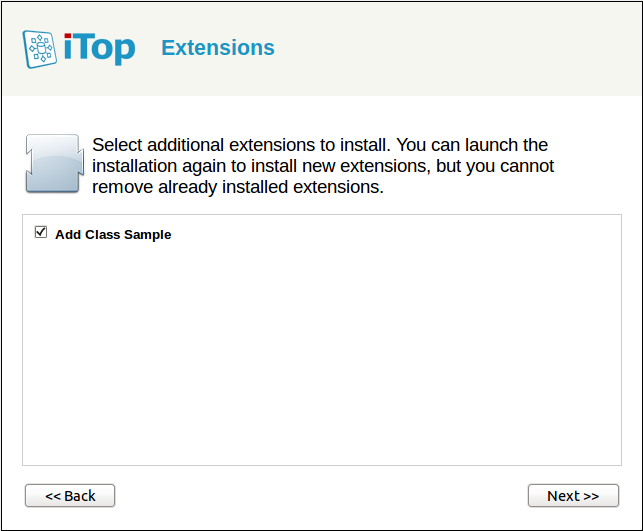Select the new extension Select the new extension