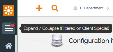 Collapsed menus and filtered organization Collapsed menus and filtered organization