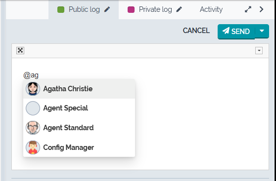 Result of a mention in log Result of a mention in log
