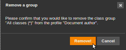 Remove group confirmation Remove group confirmation