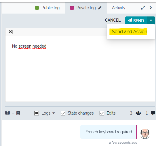 Editing a log Editing a log