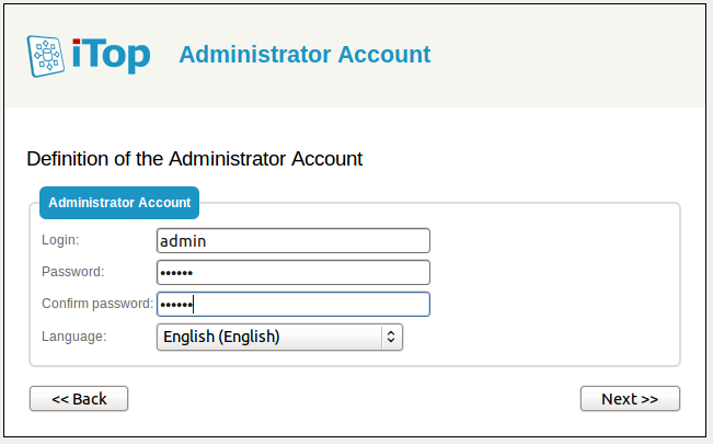 Step 5: Admin account Step 5: Admin account