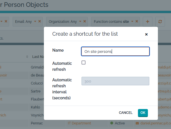 New Shortcut Dialog New Shortcut Dialog