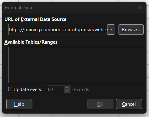 External data window External data window