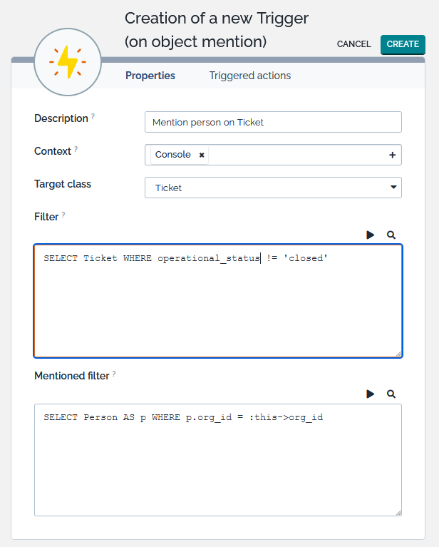 Fill the form to create the Trigger Fill the form to create the Trigger