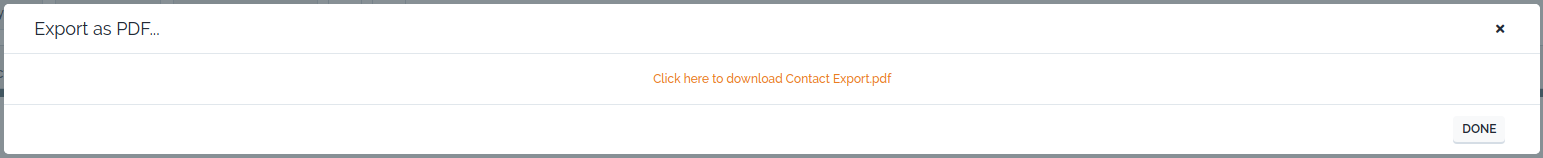PDF Export complete PDF Export complete