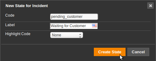 Add State Dialog Add State Dialog