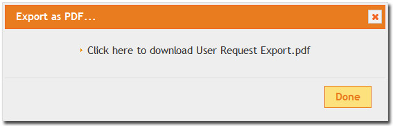 PDF Export complete PDF Export complete