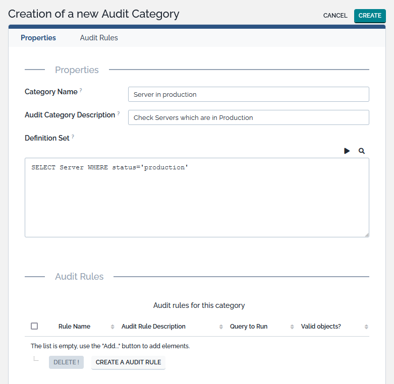 New Audit Category New Audit Category